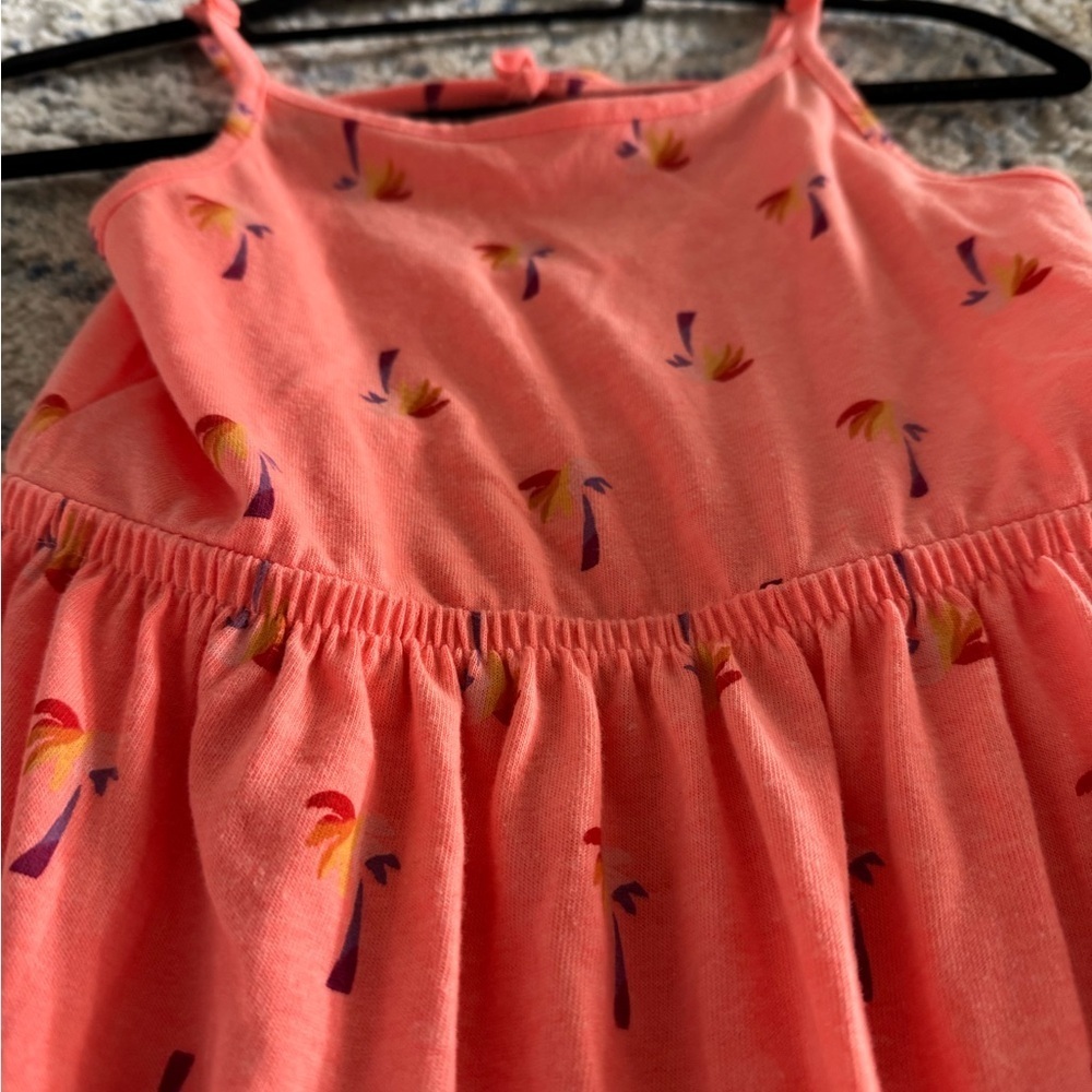 Cat & Jack Coral Dress with Playful palm trees - Picture 4 of 8